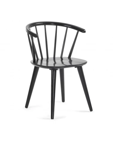 Trise MDF and solid rubber wood chair with black lacquer