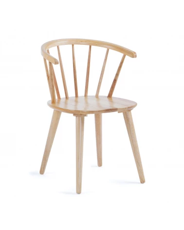 Trise MDF and solid rubber wood chair with natural lacquer