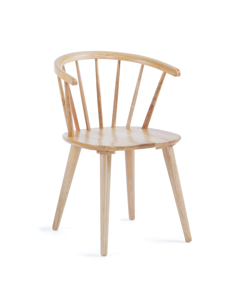 Trise MDF and solid rubber wood chair with natural lacquer
