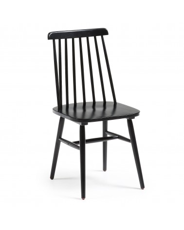 Tressia MDF and solid rubber wood chair with black lacquer