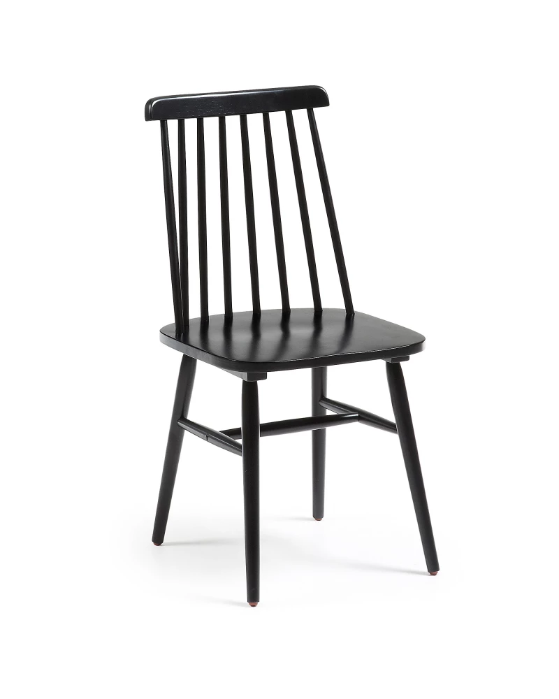 Tressia MDF and solid rubber wood chair with black lacquer