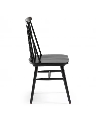 Tressia MDF and solid rubber wood chair with black lacquer
