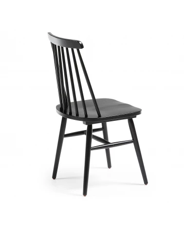 Tressia MDF and solid rubber wood chair with black lacquer
