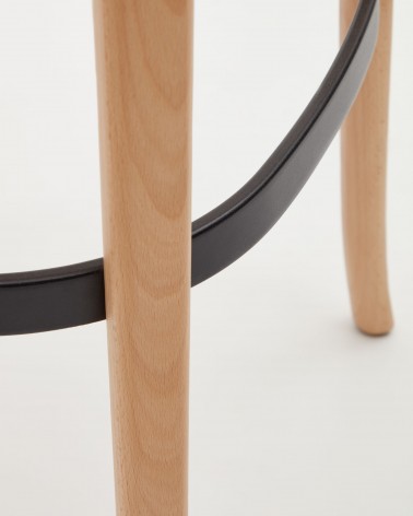 Romane stool beechwood stool with a natural finish, ash wood veneer and ratan seat 75 cm