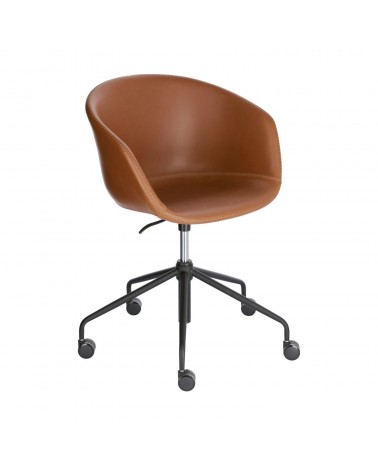 Yvette faux leather office chair in brown
