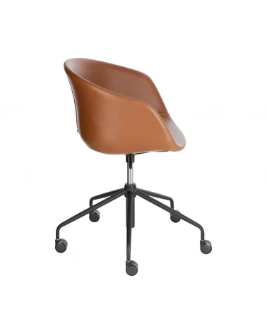Yvette faux leather office chair in brown