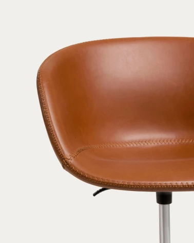 Yvette faux leather office chair in brown