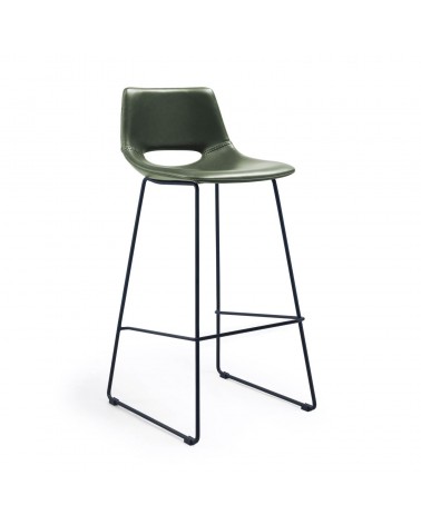 Green synthetic leather Zahara barstool height 76 cm