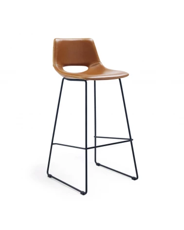 Brown synthetic leather Zahara barstool height 76 cm
