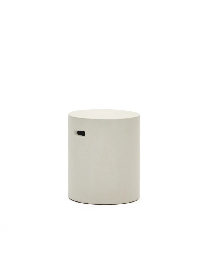 Aiguablava footrest in white cement, Ă 37 cm