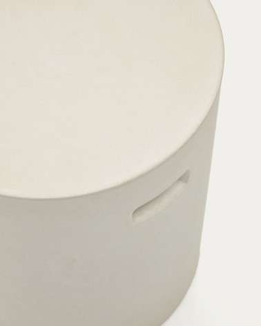 Aiguablava footrest in white cement, Ă 37 cm