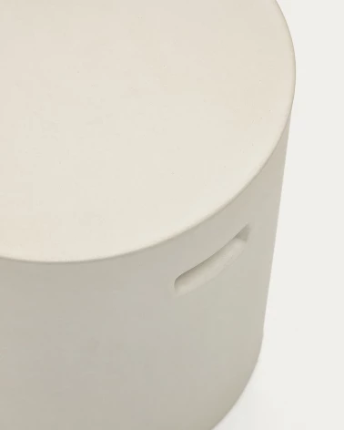 Aiguablava footrest in white cement, Ă 37 cm