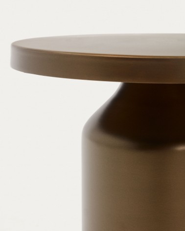 Malya metal round side table in brushed copper, Ă 40.5 cm