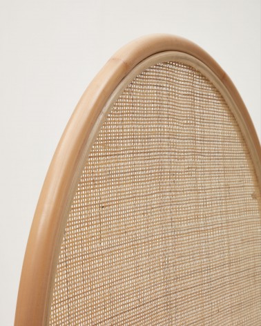 Quiterie round rattan headboard with a natural finish, 90 cm