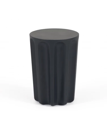 Vilandra round outdoor side table made of concrete with black finish Ă 32 cm