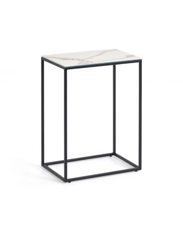 Rewena side table porcelain Kalos Blanco finishing 45 x 30 cm