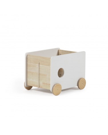 Bianina trolley with storage in solid natural FSC MIX Credit pine and white MDF
