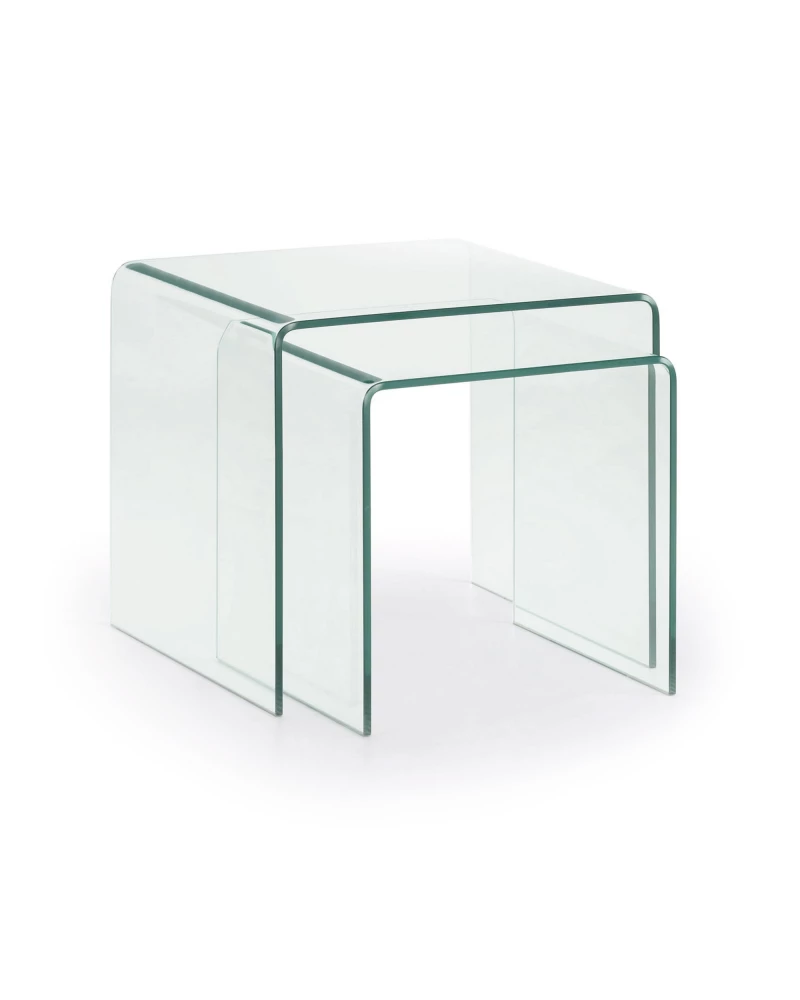 Burano nest of 2 glass tables
