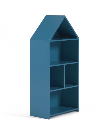 Celeste kidsâ€™ little house shelf unit in blue MDF 50 x 105 cm