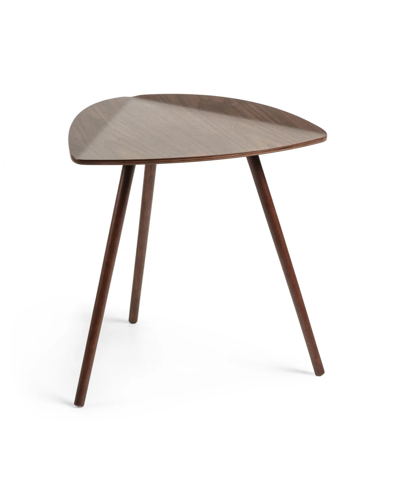 Damasc side table in veneered walnut wood 45 x 47 cm