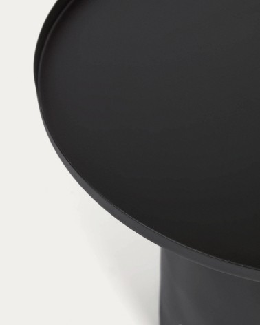 Fleksa round side table in black metal Ă 45 cm
