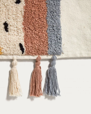 Tadea wall hanging, 100% cotton with a multicolour rainbow design, 60 x 52 cm