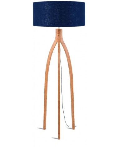 Stojaca lampa s  ľanovým tienidlom a bambusovými nohami Good&Mojo LAAV 86