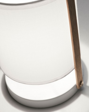 Zayma table lamp in beech wood and white cotton