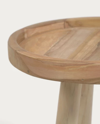 Glenda round solid teak wood side table, Ă 35 cm