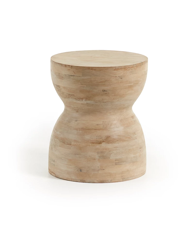 Mazy solid mango wood side table, Ă 40 cm