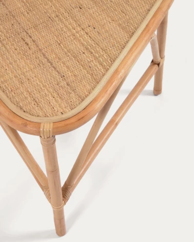 Queenie set of 2 rattan side tables with natural finish, 65 x 53 cm and 50 x 42 cm