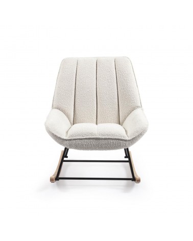 Marlina white fleece rocking chair