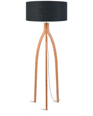 Stojaca lampa s  ľanovým tienidlom a bambusovými nohami Good&Mojo LAAV 88