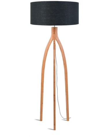 Stojaca lampa s  ľanovým tienidlom a bambusovými nohami Good&Mojo LAAV 88