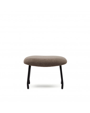 Belina footrest in light brown and steel with black finish