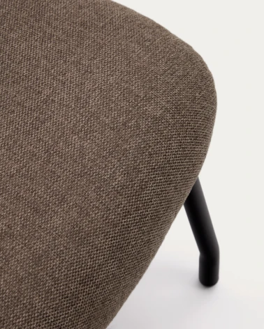 Belina footrest in light brown and steel with black finish