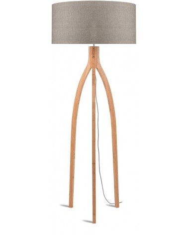 Stojaca lampa s  ľanovým tienidlom a bambusovými nohami Good&Mojo LAAV 92