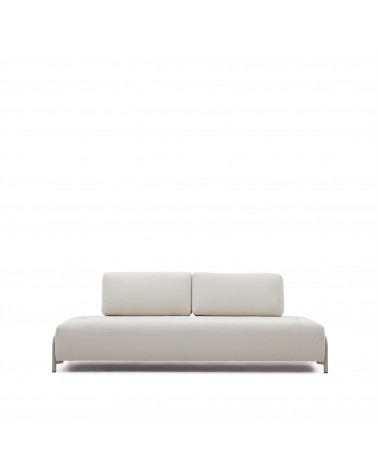 Compo module beige chenille 3-seater with grey metal structure 232 cm