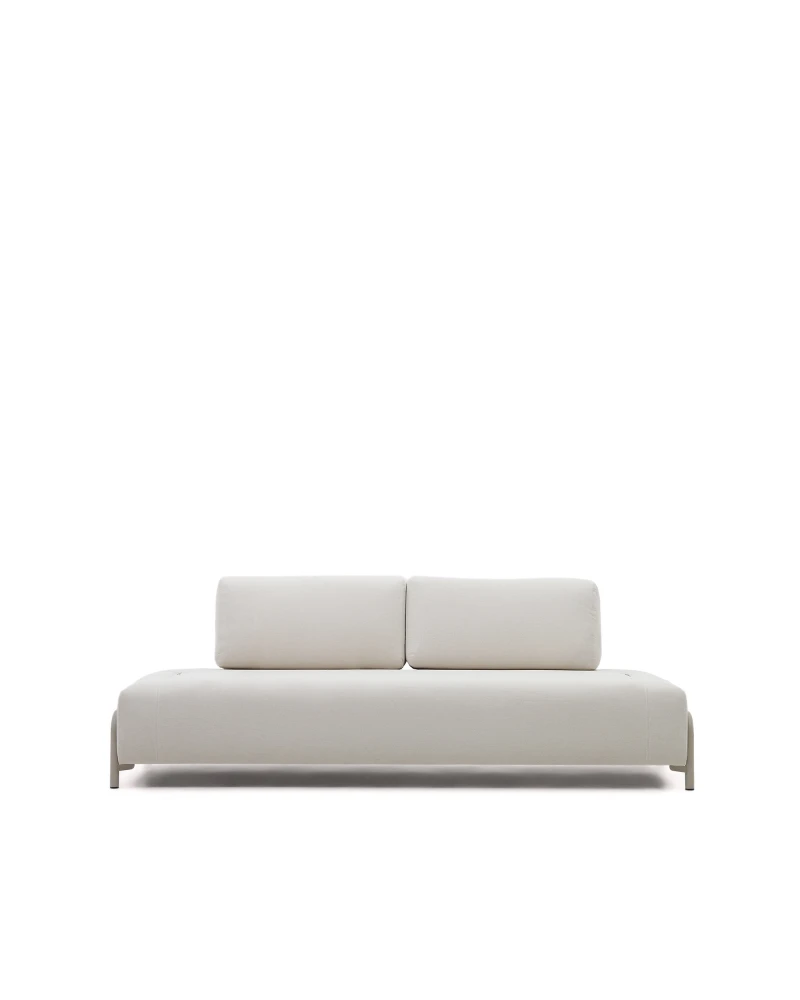Compo module beige chenille 3-seater with grey metal structure 232 cm