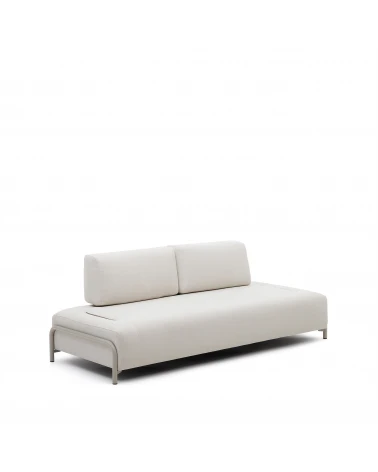 Compo module beige chenille 3-seater with grey metal structure 232 cm