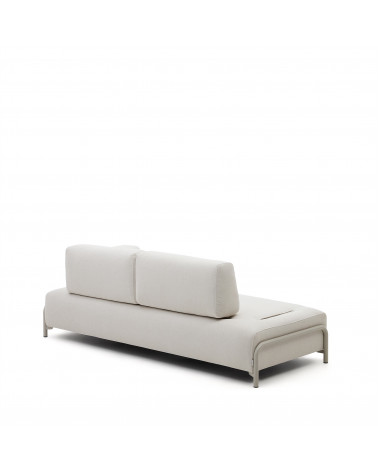 Compo module beige chenille 3-seater with grey metal structure 232 cm