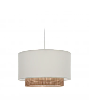 Erna bamboo ceiling lampshade with natural, white finish Ă 40 cm