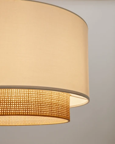 Erna bamboo ceiling lampshade with natural, white finish Ă 40 cm