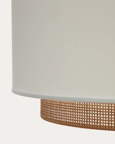 Erna bamboo ceiling lampshade with natural, white finish Ă 40 cm