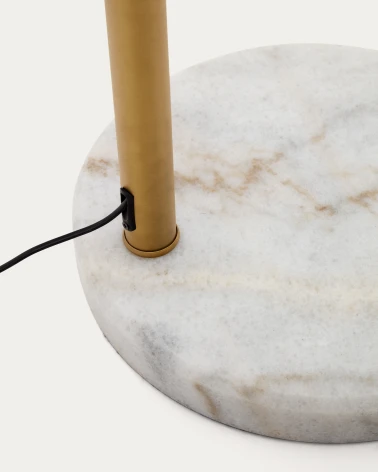 Madali metal floor lamp with brass and white marble finish