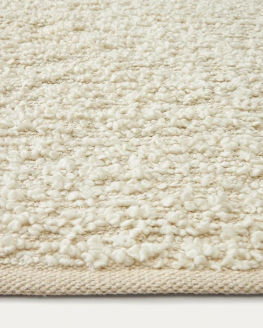 Magaret white cotton shearling-effect carpet 160 x 230 cm