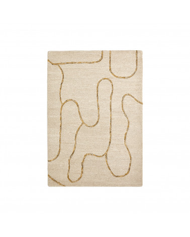 Magin wool rug in beige and mustard 160 x 230 cm