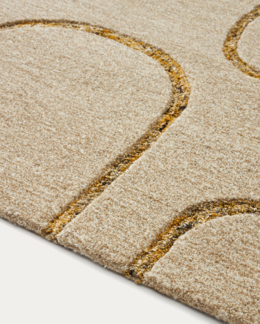 Magin wool rug in beige and mustard 160 x 230 cm