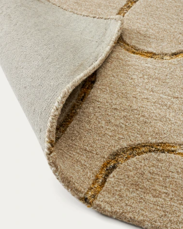 Magin wool rug in beige and mustard 160 x 230 cm