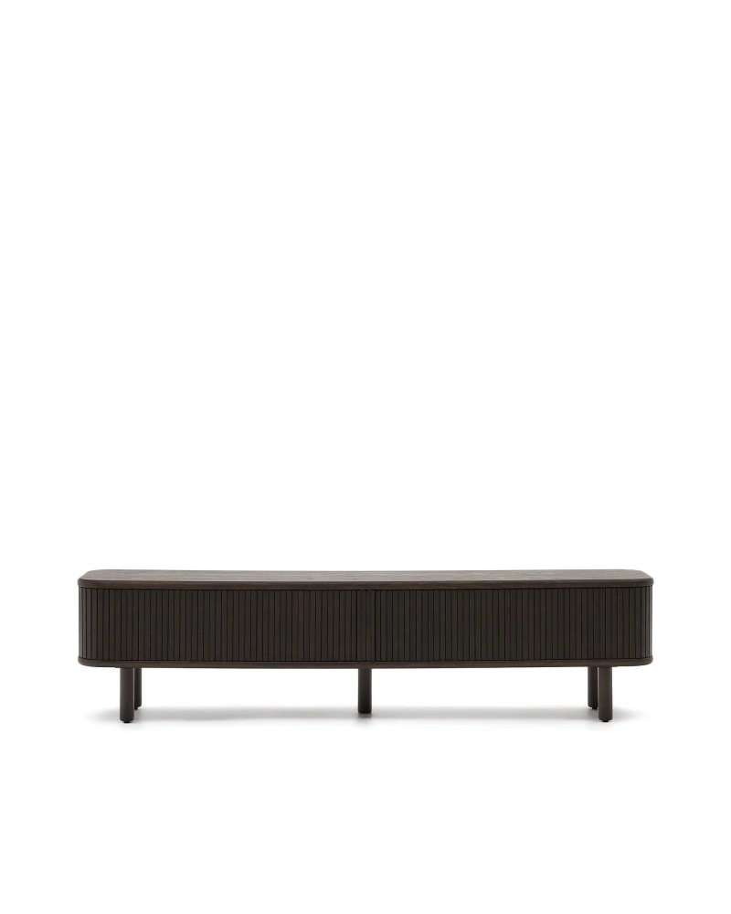 Mailen 2 door TV stand in ash veneer with a dark finish 200 x 50 cm